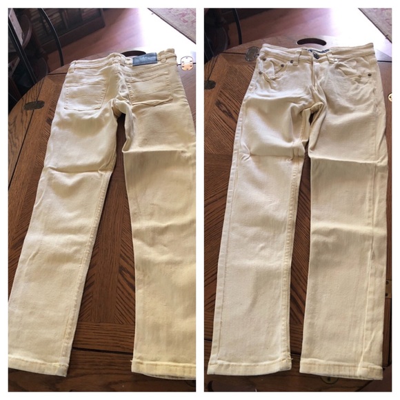 Victorious YELLOW Men's Skinny Fit Stretch Denim Jeans - Picture 1 of 7